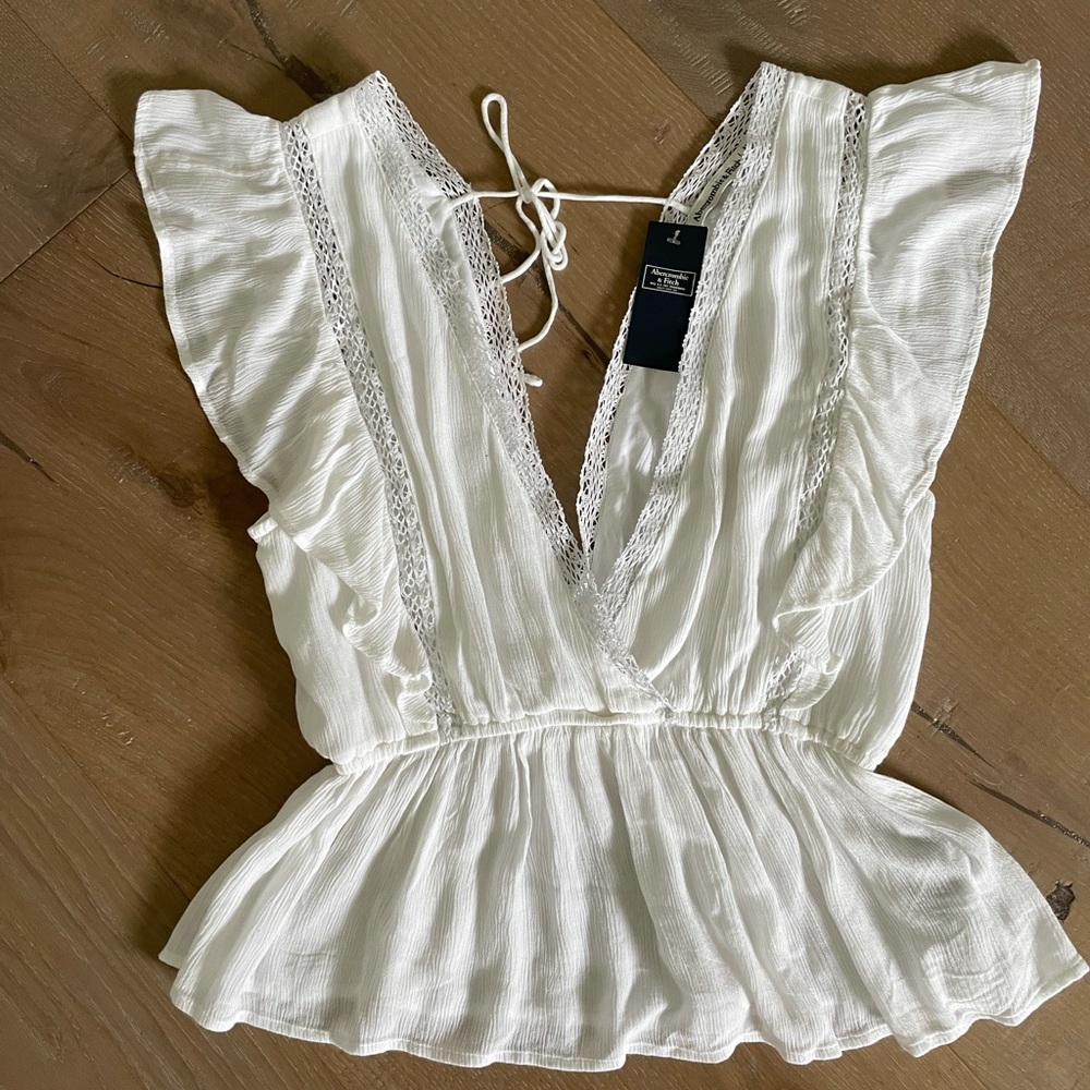 Abercrombie Women’s Short Sleeve Faux Wrap Blouse